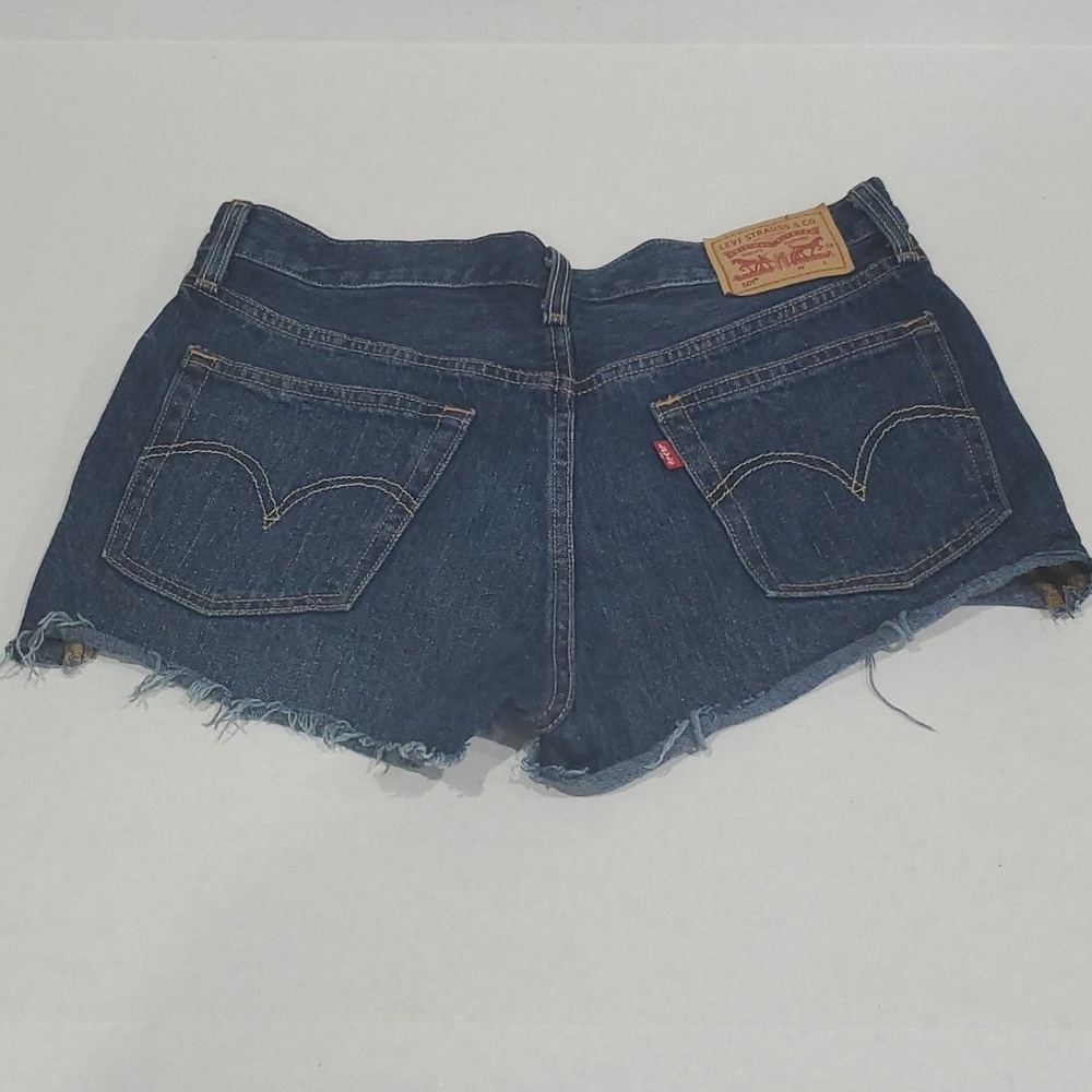 Levis 501 cut off jean shorts, Dark Denim size 28